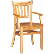 Vertical Slat Wood Chair with Arms