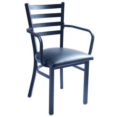 Metal Ladder Back Chair with Arms
