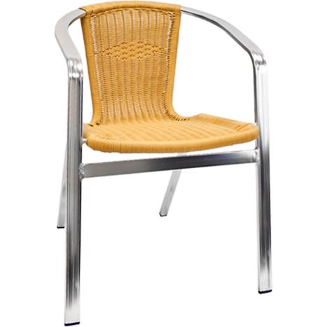Double Tube Aluminum and Rattan Patio Chair