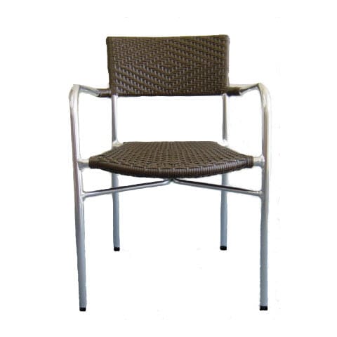 Aluminum and Double Woven Rattan Patio Chair