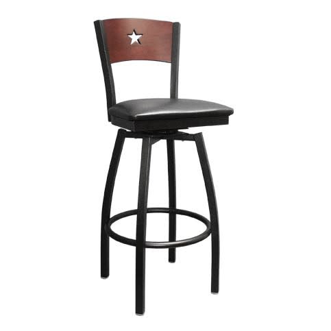 Interchangeable Back Metal Swivel Bar Stool with a Star in the Back