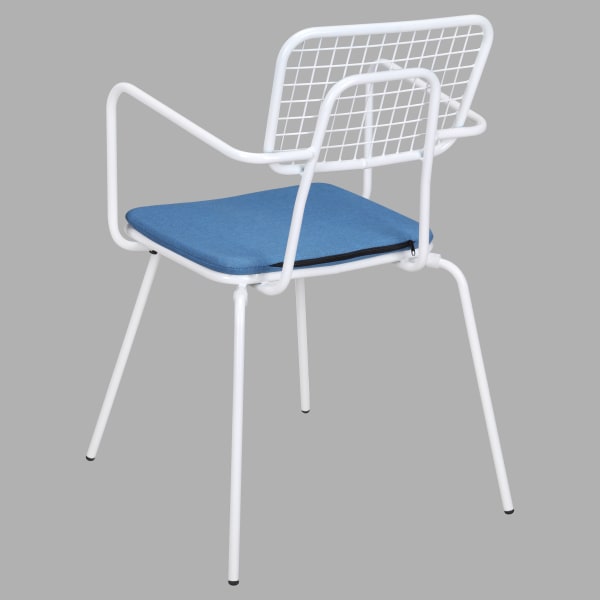 Ollie Patio Arm Chair in White Finish