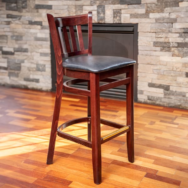 Vertical Slat Wood Bar Stool