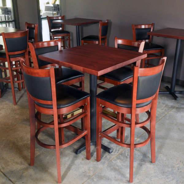 Padded back Wood Bar Stool