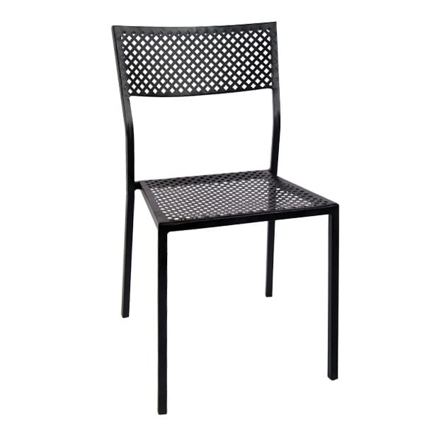 Checkered Outdoor Chair in Black Finish