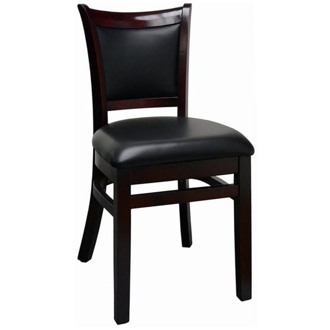 Upholstered Back Wood Chair