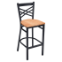 Metal Cross Back Bar Stool with bl-ws-na