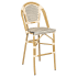 Aluminum Bamboo Patio Bar Stool With Black & Cream Rattan Thumbnail 1