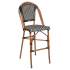 Aluminum Bamboo Patio Bar Stool With Black & White Rattan Thumbnail 1