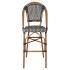 Aluminum Bamboo Patio Bar Stool With Black & White Rattan Thumbnail 3