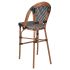 Aluminum Bamboo Patio Bar Stool With Black & White Rattan Thumbnail 4