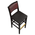 Stella Wood Bar Stool With Padded Back Thumbnail 4