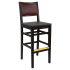 Stella Wood Bar Stool With Padded Back Thumbnail 1
