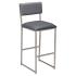 Indy Metal Bar Stool with Clear Coat Finish and Padded Back Thumbnail 1