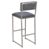 Indy Metal Bar Stool with Clear Coat Finish and Padded Back Thumbnail 4