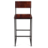 Industrial Series Metal Bar Stool with Wood Back Thumbnail 3