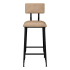 Massello Industrial Bar Stool with Padded Back Thumbnail 2