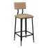 Massello Industrial Bar Stool with Padded Back Thumbnail 1