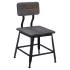 Massello Black Industrial Style Metal Chair With Wood Back Thumbnail 1