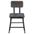Massello Black Industrial Style Metal Chair With Wood Back Thumbnail 3
