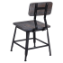 Massello Black Industrial Style Metal Chair With Wood Back Thumbnail 4