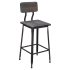 Massello Industrial Bar Stool with Wood Back Thumbnail 1