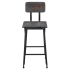 Massello Industrial Bar Stool with Wood Back Thumbnail 3