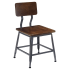 Dark Grey Industrial Chair with Wood Seat Thumbnail 1