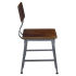 Dark Grey Industrial Chair with Wood Seat Thumbnail 2
