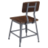 Massello Dark Grey Industrial Chair with Wood Back Thumbnail 4