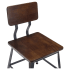 Dark Grey Industrial Chair with Wood Seat Thumbnail 5