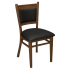 Metal Padded Back Chair with Premium Wood Look Finish Thumbnail 1