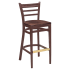 Ladder Back Metal Bar Stool with Wood Look Thumbnail 1