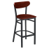 Curvy Metal Bar Stool with Wood Back Thumbnail 1