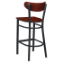 Curvy Metal Bar Stool with Wood Back Thumbnail 4