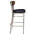 Curvy Bar Stool in Clear Coat with Wood Back Thumbnail 2