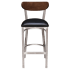 Curvy Bar Stool in Clear Coat with Wood Back Thumbnail 3