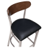 Curvy Bar Stool in Clear Coat with Wood Back Thumbnail 5