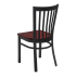 Elongated Vertical Slat Back Restaurant Metal Chair Thumbnail 4