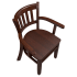 Vertical Slat Wood Chair with Arms Thumbnail 4