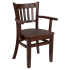 Vertical Slat Wood Chair with Arms Thumbnail 1