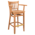 Premium US Made Vertical Slat Wood Bar Stool With Arms Thumbnail 1