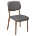 Enzo Wood Grain Metal Chair with Padded Back Thumbnail 1