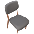 Enzo Wood Grain Metal Chair with Padded Back Thumbnail 5