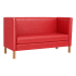 Cerqona Plain Back Privacy Booth with Wood Legs Thumbnail 2