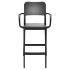 Parker Solid Back Outdoor Resin Bar Stool with Arms Thumbnail 2
