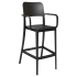 Parker Solid Back Outdoor Resin Bar Stool with Arms Thumbnail 1