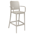 Rowan Perforated Outdoor Resin Bar Stool with Arms Thumbnail 1