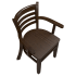 Premium US Made Ladder Back Wood Chair with Arms Thumbnail 4