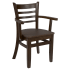 Premium US Made Ladder Back Wood Chair with Arms Thumbnail 1